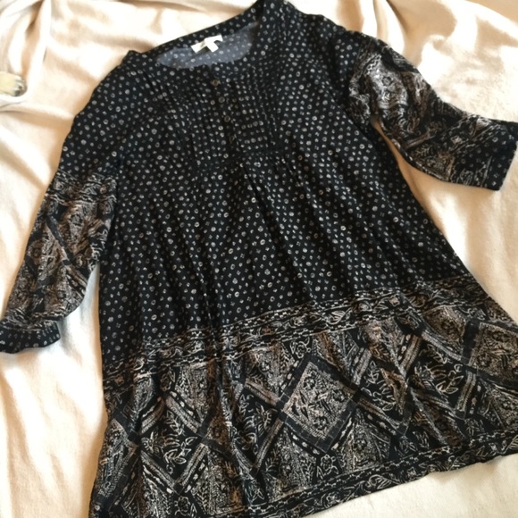 Black Floral Abstract Tunic/Dress - Picture 5 of 6